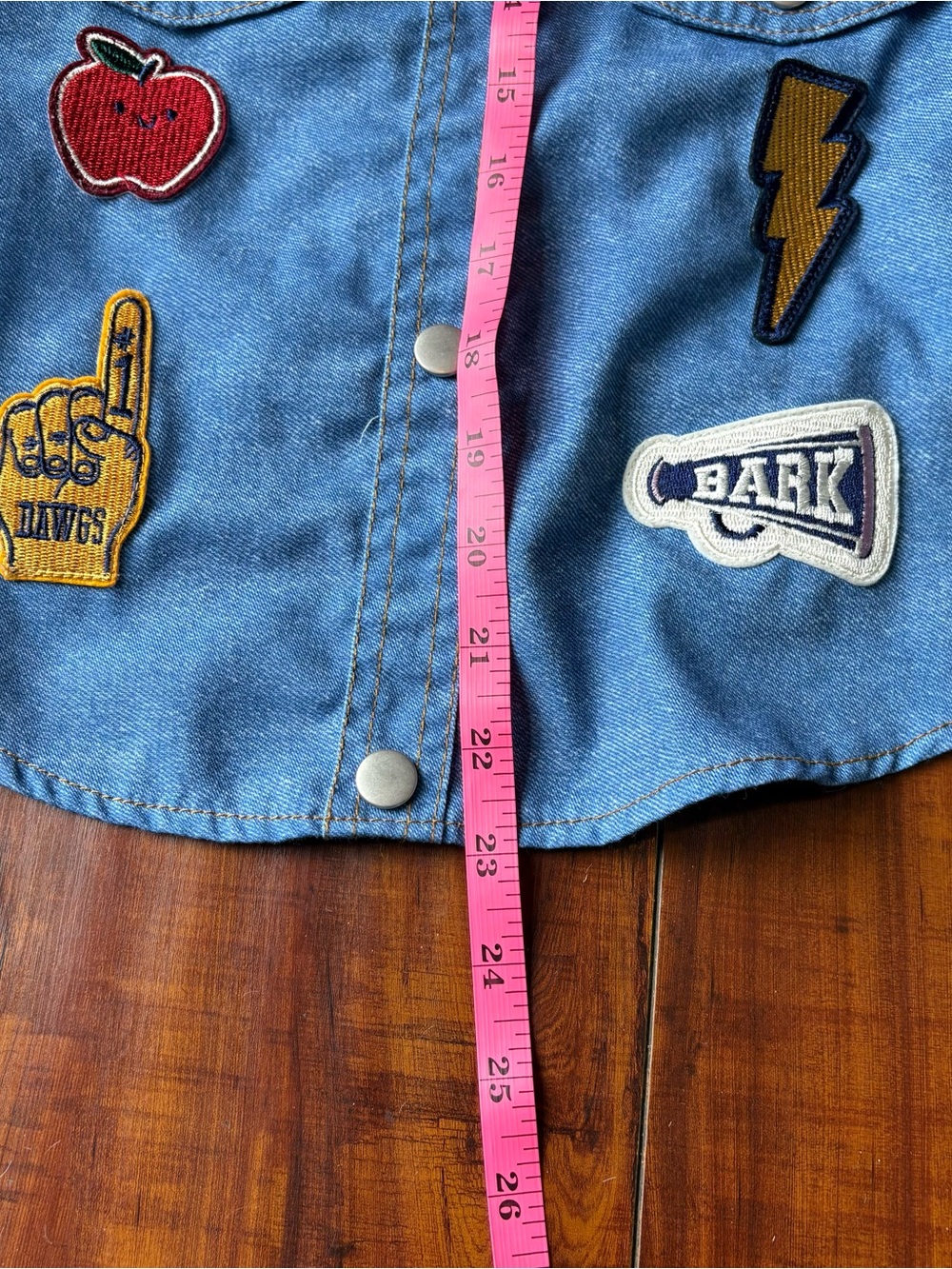 TOP PAW Blue Denim Patched Hoodie Dog Jacket – Size M - Picture 9 of 11